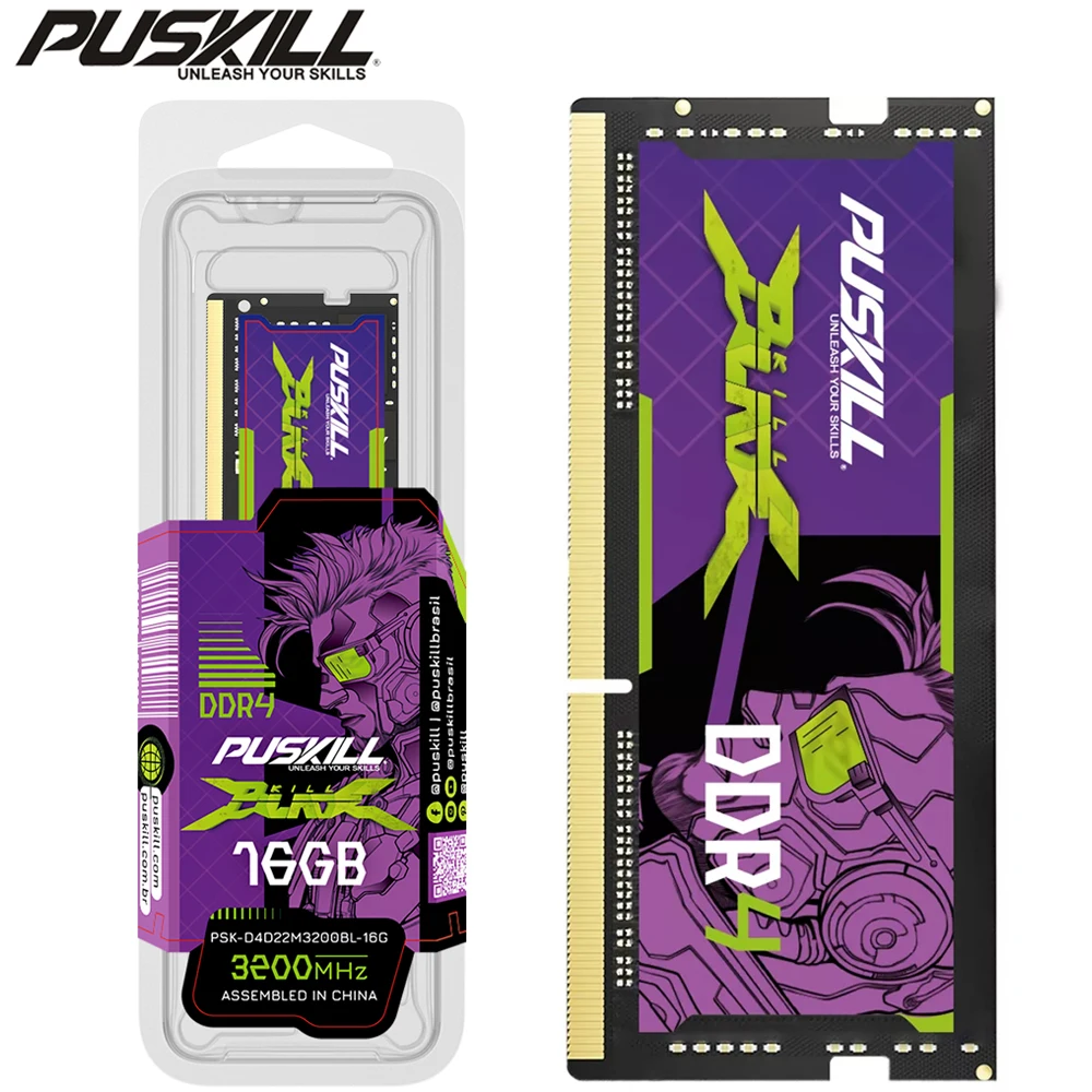 PUSKILL DDR4 노트북 메모리 Ram DDR4 16GB 3200MHz 2666MHz 2400MHz 1.2V 260핀 Sodimm 노트북 메모리
