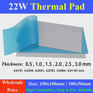22W/mk 100x100mm 소프트 열 패드 시트 0.5mm 1.0mm 1.5mm 2.0mm 2.5mm 두께 실리콘 열전도 갭 패드 GPU CPU 노트북