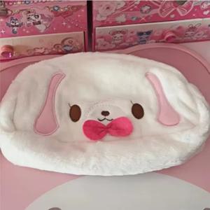 Kawaii Sugarbunnies 소녀를위한 봉제 연필 케이스 만화 Shirousa 흰 토끼 귀여운 연필 주머니 보관 주최자 가방 소녀 선물