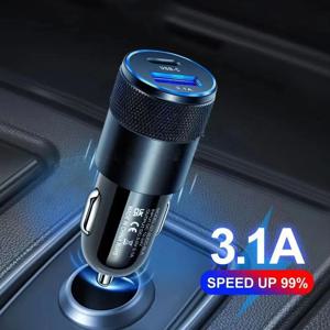 66W USB 차량용 충전기 빠른 충전 3.0 USB 유형 C 아이폰 노트북 태블릿용 고속 충전 전화 어댑터