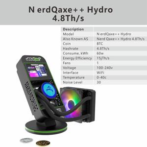 JD 구매 시 2개 구매 시 1개 무료 Bitaxe NerdQaxe++ 4.8TH/s(3.9T-4.8T) 수냉식 BTC 솔로 마이너 비트코인