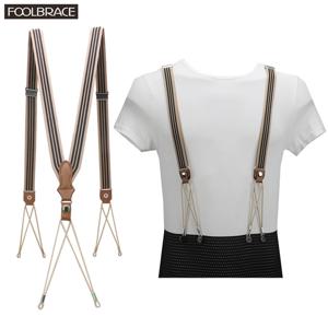 첫 번째 레이어 소가죽 리얼 가죽 서스펜더, 6 버튼 스트링 홀, 남녀 공용 서스펜더, 조절 가능한 버팀대, 탄성 벨트 스트랩, 성인