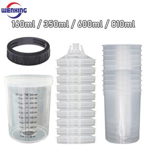 10개입 스프레이 건 페인트 혼합 컵 H/O 퀵 컵 스프레이 건 탱크 160ML/300ML/600ML/810ML 일회용 페인트 컵