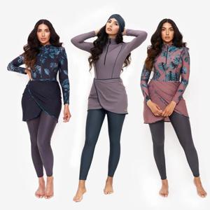 3 개/대 일반 이슬람 겸손한 수영복 여성 이슬람 수영복 Burkini 긴 소매 이슬람 큰 전체 커버 Hijab 비치 의류