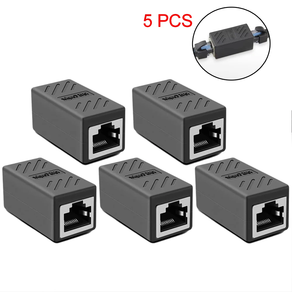 5Pcs RJ45 커넥터 Cat7/6/5e 이더넷 어댑터 커넥터 이더넷 케이블 네트워크 LAN 어댑터 이더넷 케이블 여성-여성