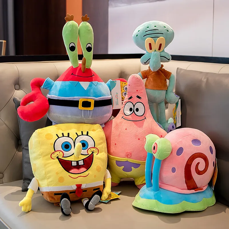 애니메이션 스폰지 밥 보글 패트릭 스타 Squidward 유진 H. Krabs 게리 카와이 만화 인형 봉제 인형 어린이를위한 생일 선물