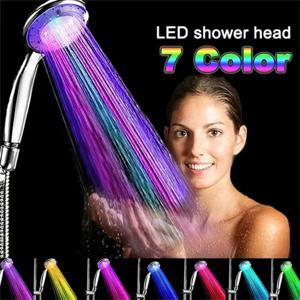 LED 7 색 샤워 헤드 자동으로 색상 변경 LED 샤워 라이트 물 절약 샤워 헤드 욕실 액세서리