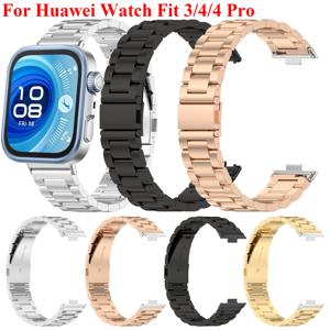 화웨이 시계 용 스테인레스 스틸 스트랩 3 4 4Pro 팔찌 Correa 남성 여성 밴드 금속 시계 밴드 화웨이 Fit4 Fit4pro Fit3