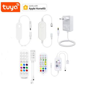 Homekit 스마트 홈 RGB Led 컨트롤러, Tuya LED 스트립 컨트롤러, 12V EU 미국 플러그 전원 공급 장치 용 Wifi 스위치 5050/2835 네온 불빛