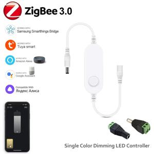 DC12V-24V 미니 지그비 조명 조광기 5050 3528 단색 LED 스트립 조명 Led 디밍 가능 컨트롤러 Alexa Smartthings와 함께 작동