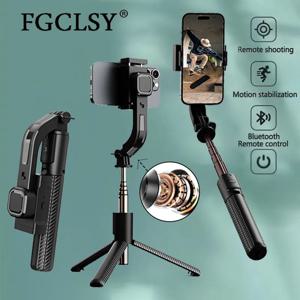FGCLSY 블루투스 핸드 헬드 짐벌 안정기 휴대 전화 Selfie 스틱 스마트 폰 라이브 용 알루미늄 합금 조절 삼각대
