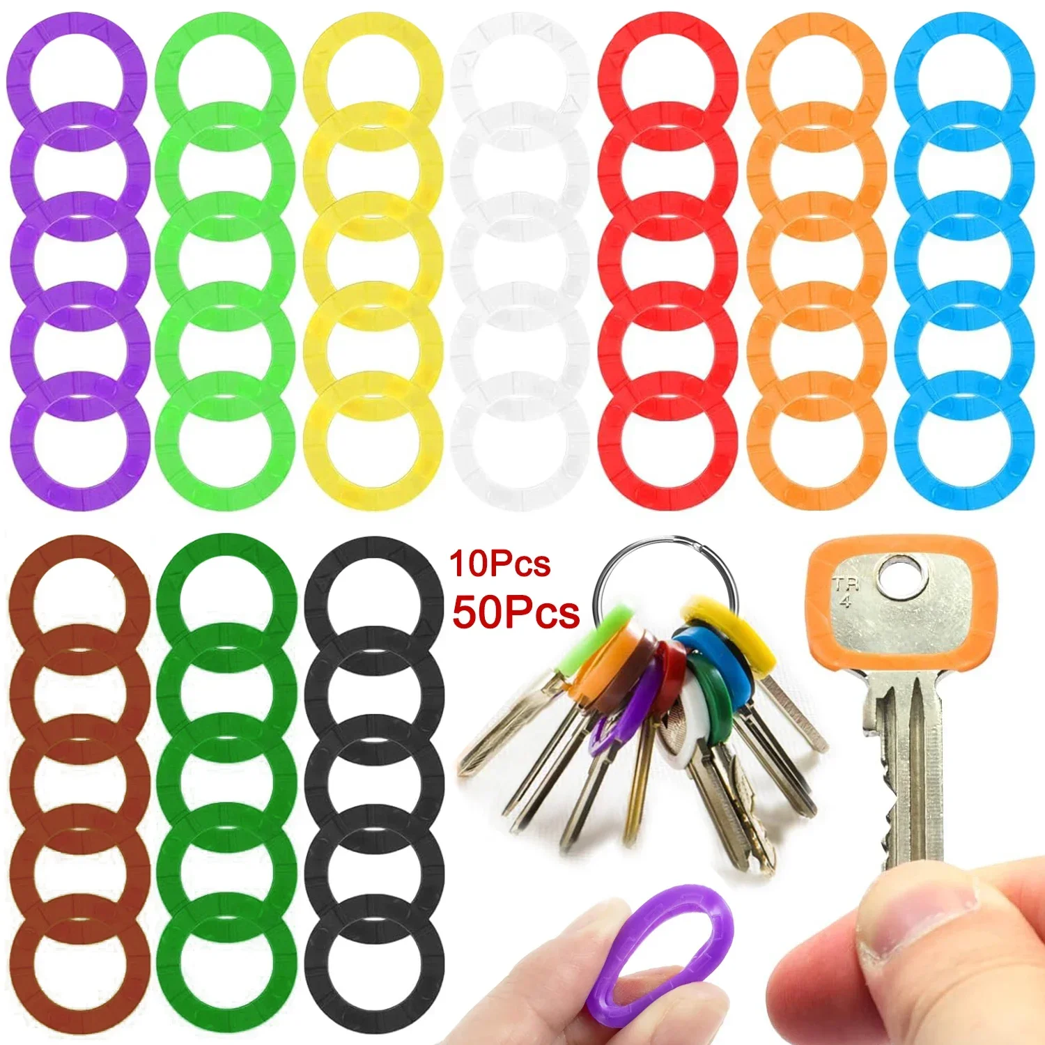 10-50Pcs 중공 고무 키 커버 키 캡 탄성 키 식별자 커버 부드러운 실리콘 키 보호기 마커 키 액세서리