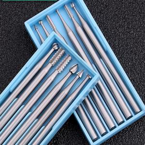 6pcs Microcarving Knife 2.35mm 직경 Burs 강철 조각 커터 올리브 코어 조각 커터 조각 기계 세트