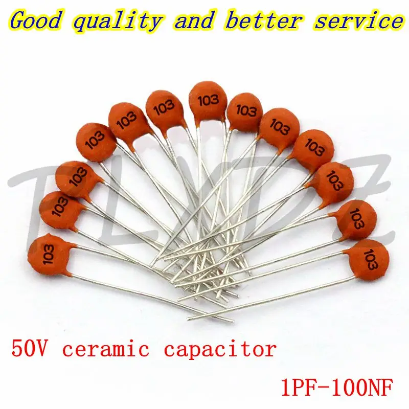 50pcs 세라믹 커패시터 50V 1pF ~ 100nF 0.1 미크로포맷 104 102 10NF 103 15NF 153 472 222 332 2 3 4 5 6 7 8 9 10 33 47 82 100 PF 22 47 NF