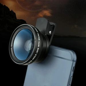 2 IN 1 렌즈 클립 범용 37mm 전화 렌즈 전문 0.45x 초광각 매크로 외부 전화 HD 렌즈 iPhone Xiaomi15