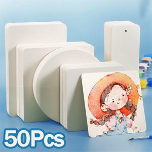 50Pcs 300g 빈 수채화 종이 카드 휴대용 엽서 광장 그림 학교 학생 미술 용품에 대 한 라운드