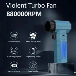 폭력적인 팬 880000RPM 10000MAH 600g 추력 70m/s 바람 고속 미니 터보 제트 팬 브러시리스 먼지 제거기 낙엽 제거 건조기 키보드