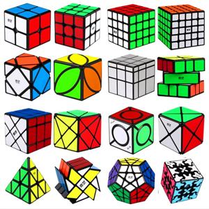 QiYi 매직 큐브 2x2 3x3 4x4 5x5 외계인 매직 큐브 메이플 리프 기울어 진 피라미드 전문 Cubo Magico 퍼즐 장난감 어린이 선물
