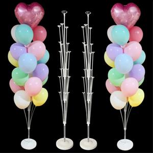 Runtowo 1set 생일 풍선 스탠드 키트, 결혼식 생일 파티 장식을위한 기본 및 극이있는 풍선 스탠드