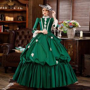 유럽 ​​법원 스커트 복고풍 드레스 유럽 중세 귀족 공주 스커트 드라마 Catwalk 의상 Robe Femme Chic Et Élégante
