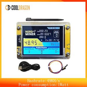 NerdMiner V3 해시레이트 스마트 디스플레이 암호화폐 솔로 로또 Nerd Miner 비트코인 ​​채굴기 ESP32-2432S028R 49 k/S 2.8 인치