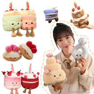 Kawaii 만화 핫 케이크 봉제 인형 고품질 부드러운 인형 과일 딸기 웨딩 케이크 시뮬레이션 음식 플러시 장난감 홈 장식