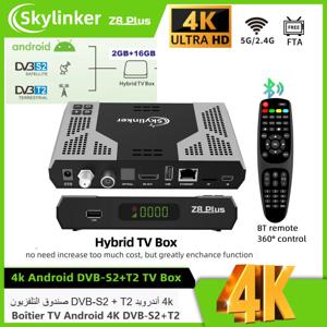 Skylinker Z8 Plus 4K 안드로이드 OTT+ DVB-S2+DVB-T2 하이브리드 TV 박스 BT 원격 5G Wifi 2+16GB FTA 위성 지상파 TV 수신기