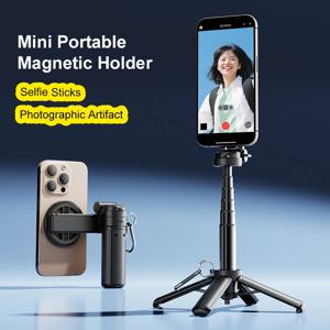 새로운 업그레이드 포켓 셀카 스틱 iPhone Android 용 충전식 블루투스 원격 접이식 전화 홀더가있는 4 코너 스탠드