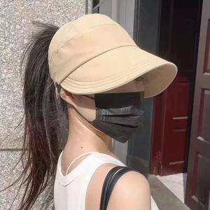 빠른 건조 모자 여름 빈 모자 여성 업그레이드 마스크 야외 바이저 얇은 빠른 건조 선 스크린 모자 걸 수 있습니다