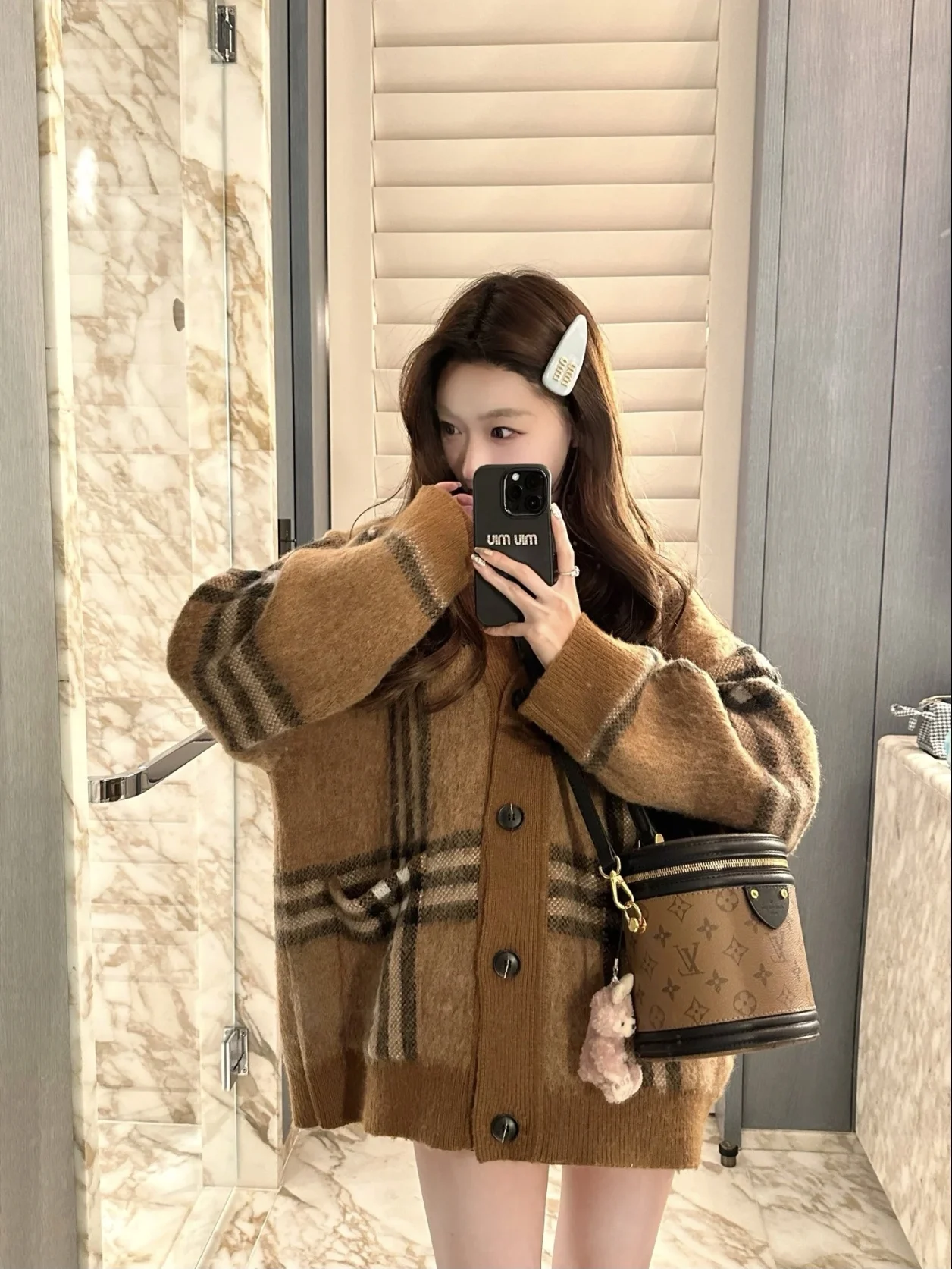플러시 빈티지 심플 브이넥 니트 스웨터 여성용 가을 겨울 아우터웨어 푸푸 루즈 레이지 스타일 오픈 가디건 코트