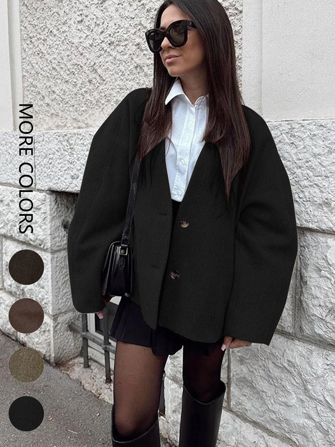 가을 겨울 새로운 여성 코트 탑 streetwear 패션 버튼 긴 소매 코트 솔리드 섹시한 v 넥 캐주얼 슬림 다목적 의류