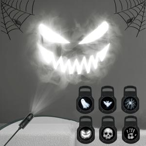 USB 프로젝터 라이트 할로윈 유령 해골 야간 조명 전환 가능한 패턴 LED 프로젝터 램프 방 천장 창문 벽 장식용