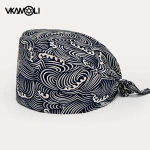 클라우드 인쇄 남자와 여자 스크럽 캡 애완 동물 미용 기관 작업 스크럽 통기성 실험실 모자 sgorro enfermera 간호 모자