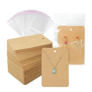 귀걸이 카드 목걸이 디스플레이 카드 가방 50pcs 귀걸이 디스플레이 카드 50Pcs 셀프 인감 가방 DIY 쥬얼리에 대한 크래프트 종이 태그