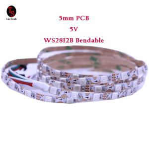 1/2/3/4/5M 구부릴 수 있는 S 모양 유형 주소 지정 가능 WS2812B 5mm 8mm PCB ws2812 RGB LED 픽셀 스트립 60leds 60픽셀/m 5V 풀 컬러