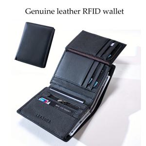 남성용 지갑 남성용 정품 가죽 지갑 지퍼 지갑 수직 비즈니스 지갑 RFID 도난 방지 신용 카드 소지자 머니 백