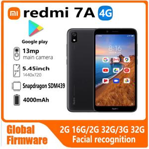 샤오미 레드미 7A 스마트폰 글로벌 펌웨어, 4G 5.45 인치, 1440 × 720 13MP, 퀄컴 스냅드래곤 439, 얼굴 인식 중고 휴대폰