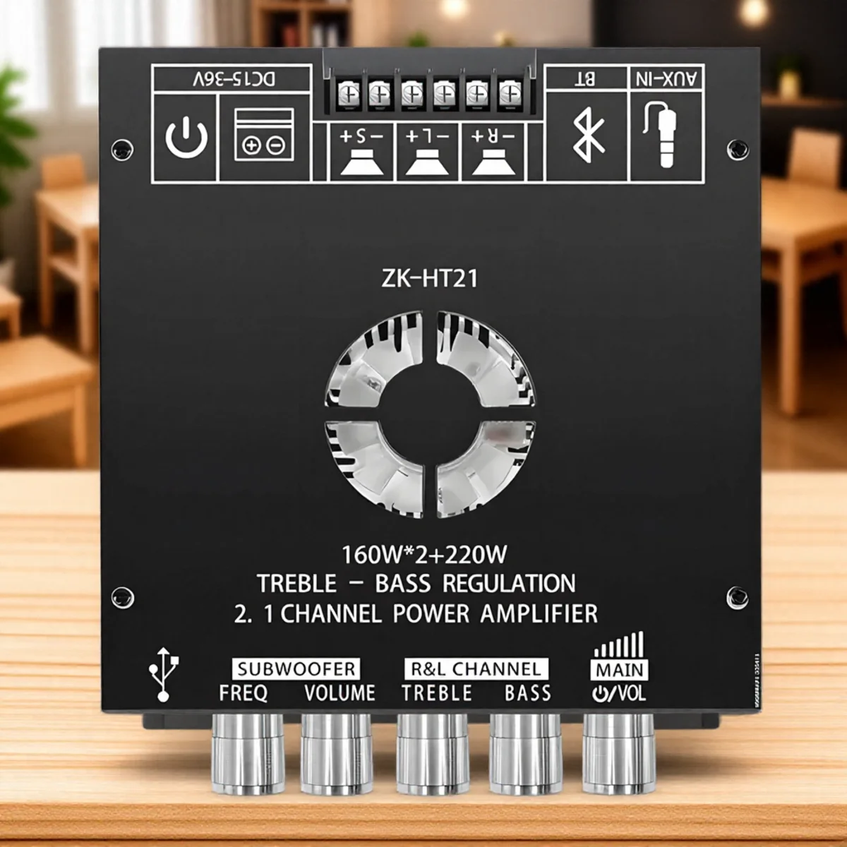 ZK-HT21 2.1 채널 TDA7498E 160WX2+220W Bluetooth 디지털 전력 증폭기 모듈 고음 및 저음 톤 서브우퍼