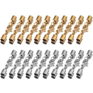 DIY 공예 보석 만들기, 1.5MM-10MM에 대 한 랍스터 걸쇠 커넥터와 5pcs 스테인레스 스틸 가죽 코드 엔드 캡