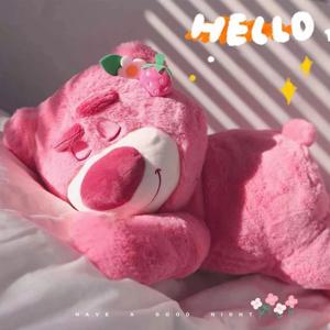 디즈니 토이 스토리 로토 귀여운 곰 딸기 소파 플러시 베개 인형 장난감 어린이 소녀 친구 축제 생일 선물