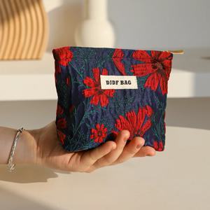 미니 여성 화장품 가방 휴대용 빨간색 부드러운 작은 위생 냅킨 보관 가방 통근 동전 키 가방 휴대용 은행 카드 가방