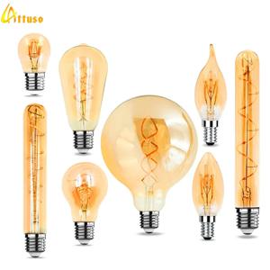 1-10pcs E27 E14 레트로 에디슨 LED 필라멘트 전구 AC 220V 나선형 빛 C35 G45 A60 ST64 G80 G95 G125 유리 전구 레트로 촛불 램프