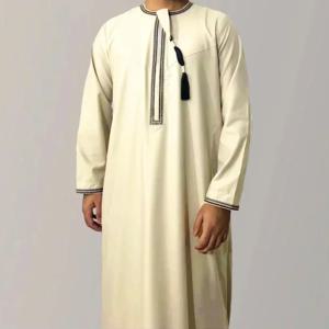 새로운 이슬람 남자 긴 소매 풀오버 드레스 Abaya Daffah Jubba Thobe 파키스탄 사우디 아라비아 Kaftan 이슬람 의류기도 가운 아프가니스탄