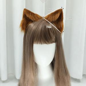 모피 로리타 고양이 귀 헤어 클립 봉제 여우 귀 동물 귀 모자를 쓰고 있죠 늑대 귀 인공 코스프레 파티 헤어 액세서리
