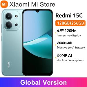 글로벌 버전 샤오미 레드미 15C 스마트폰 미디어텍 헬리오 G81-울트라 120Hz 6.9인치 도트 드롭 디스플레이 50MP 메인 카메라 33W 충전