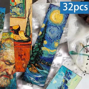 32개, 교사, 독자 및 팬을 위한 반 고흐 유화 시리즈 북마크, 북마크, 선물, 파티, 생일