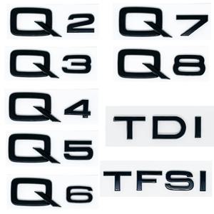 3d ABS 크롬 문자 숫자 자동차 뒷 트렁크 부팅 엠블럼 스티커 배지 Q2 Q3 Q4 Q5 Q6 Q7 Q8 TDI TFSI 자동차 스타일링 액세서리