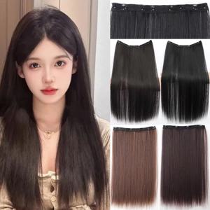 원피스 헤어 익스텐션 4클립 내부 레이어 숨김 헤어 컬러 헤어피스 컬러 가발 (합성 롱 스트레이트 클립)