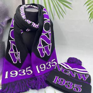 2025 그리스 대학교 클럽 모임 NCNW 1935 퍼플 블랙 스카프 모자 세트