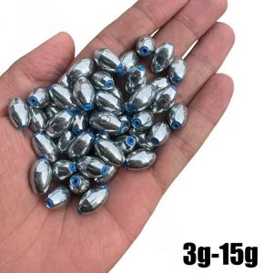 10 개/몫 합금 중공 올리브 낚시 싱커 3g/4g/5g/6g/7g/8g/9g/10g/12g/15g 탄소강 낚시 무게 낚시 액세서리